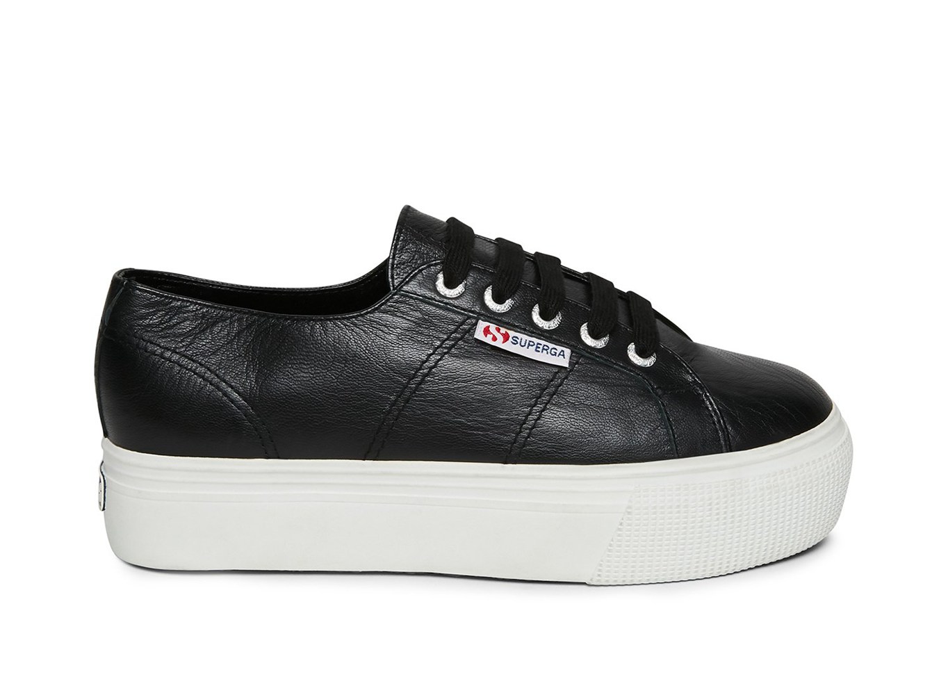 Superga Platform Womens - 2790 Nappa Leather - Black - PTCFJ3527